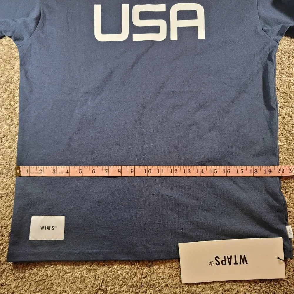 New Balance x WTAPS TC Jersey Long Sleeve T-shirt Men's Size Small MT01606 Blue - Picture 9 of 12